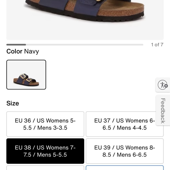 Birkenstock Navy Double-Buckle Sandal with Gold Buckles.BRAND NEW IN STORES NOW! - Picture 2 of 9